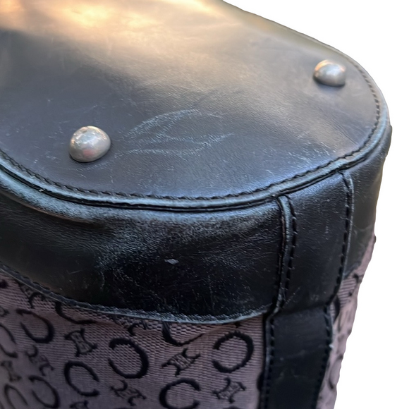 Celine Brown and Black Macadam Shoulder Bag Tote GUC - Picture 9 of 17